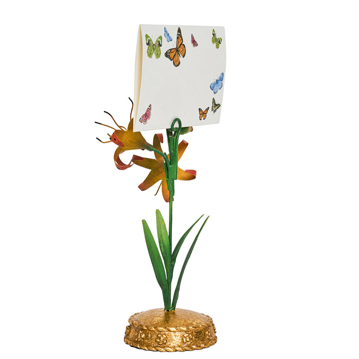 Meadow Walk Tiger Lily Place Card Holder - Orange
