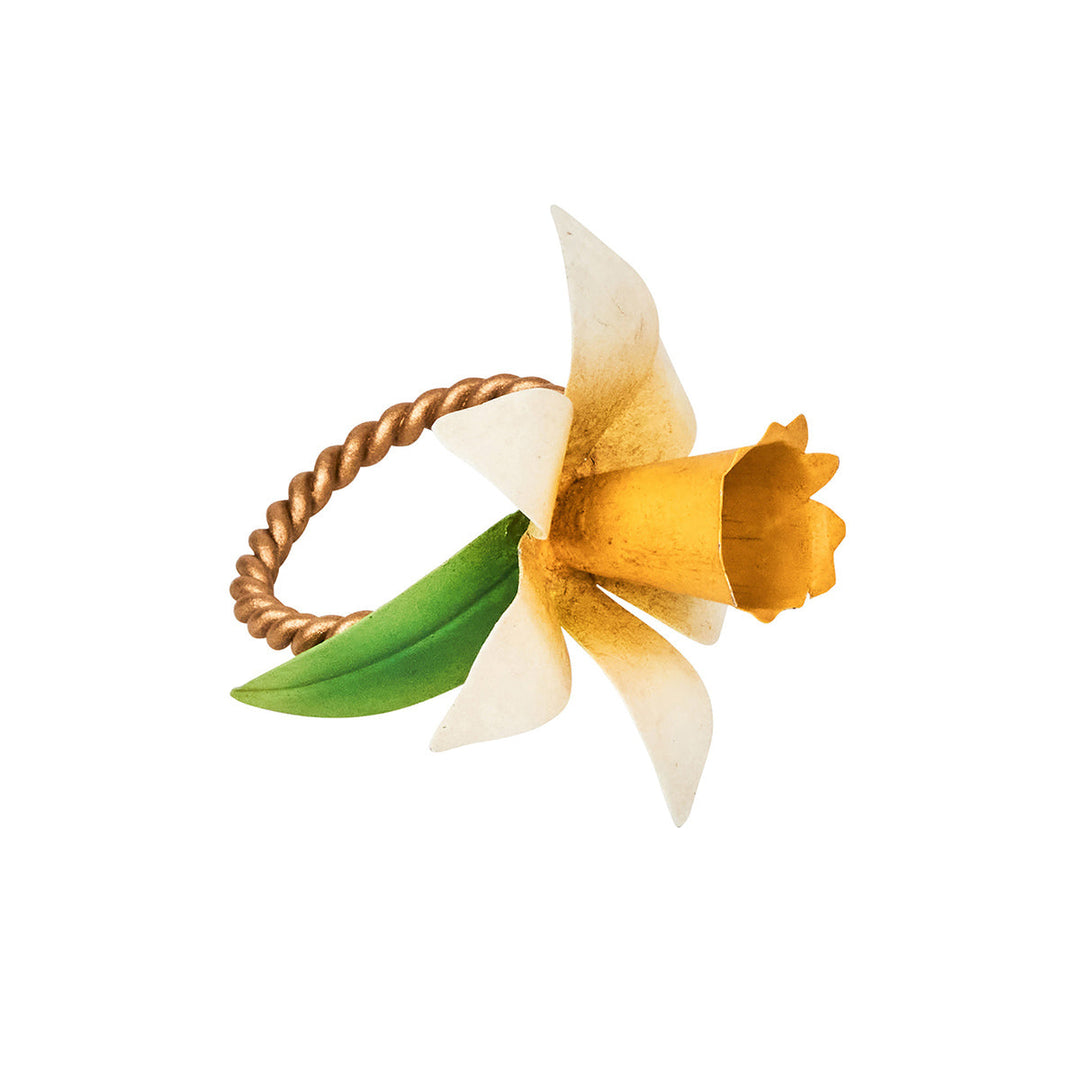 Meadow Walk Daffodil Napkin Ring, Set/4 - Yellow