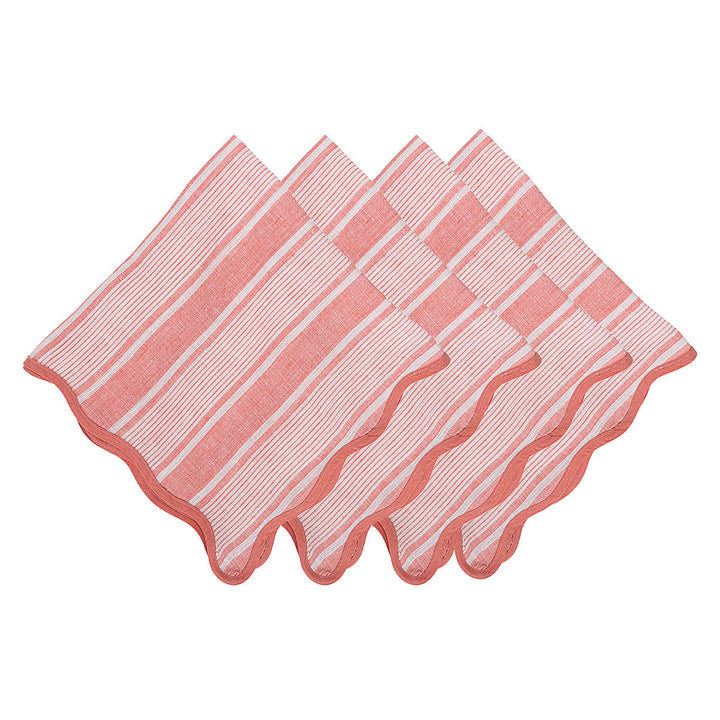 Cabana Stripe Napkin Set/4 - Coral