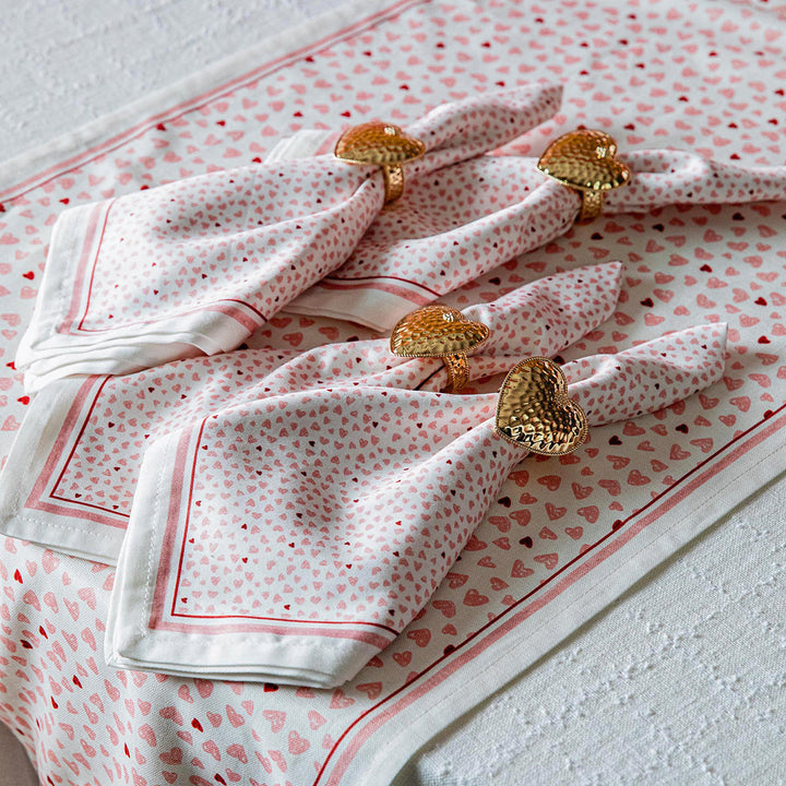 Love You More Napkin Set/4 - Pink