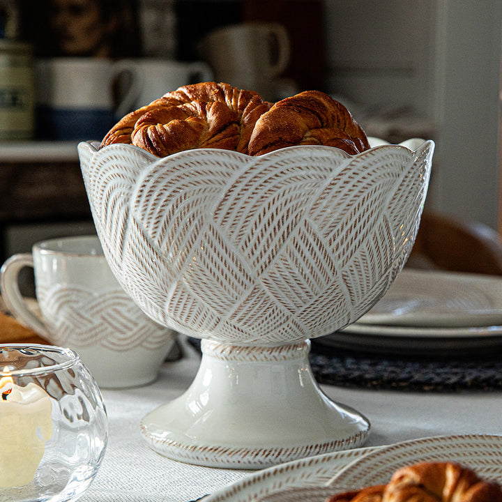 Le Panier Mystic Knot Footed Bowl - Whitewash