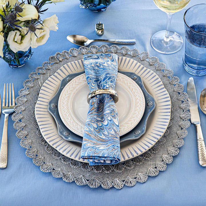 Sitio Stripe Dinner Plate - Indigo