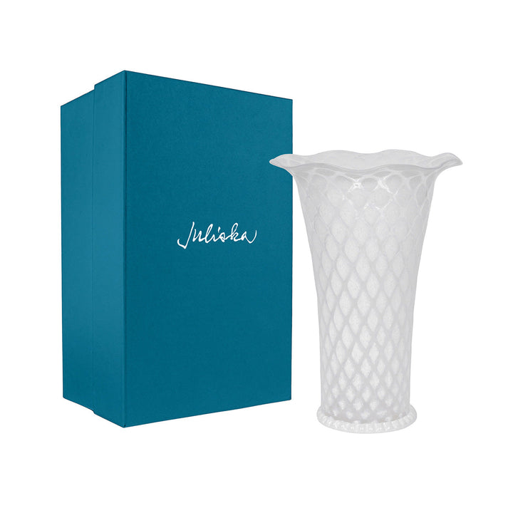 Trellis 9" Flared Vase - White