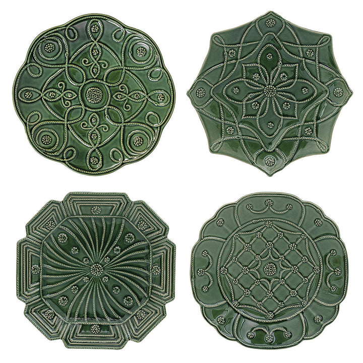 Jardins Du Monde Dessert/Salad Plate Assorted Set/4 - Basil