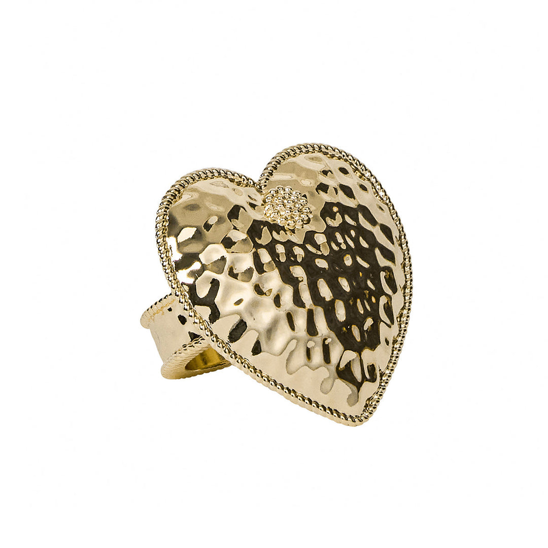 Berry &amp; Thread Heart Napkin Ring Set/4 - Gold