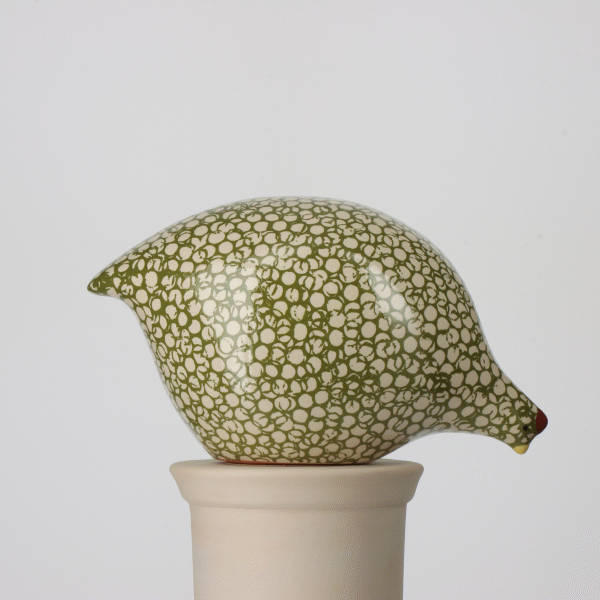 Quail, White Spotted Green Splashes / Large