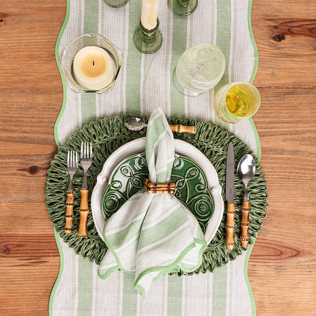 Cabana Stripe 18" x 90" Table Runner - Seagrass