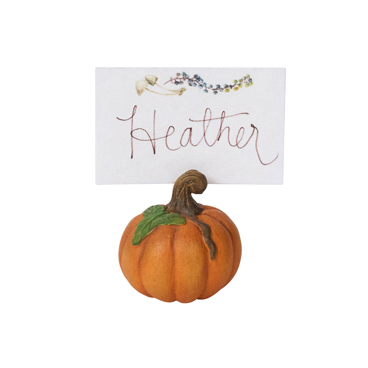 Forest Walk Pumpkin Place Card Holder, Set/4 - Multi