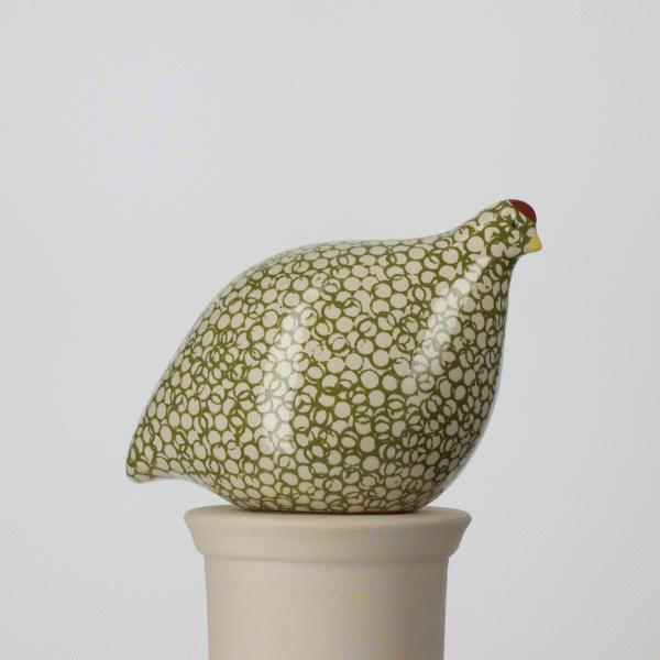 Quail, White Spotted Green Splashes / Small
