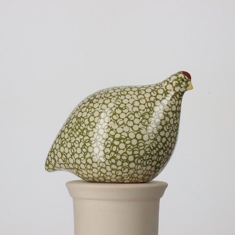 Quail, White Spotted Green Splashes / Small