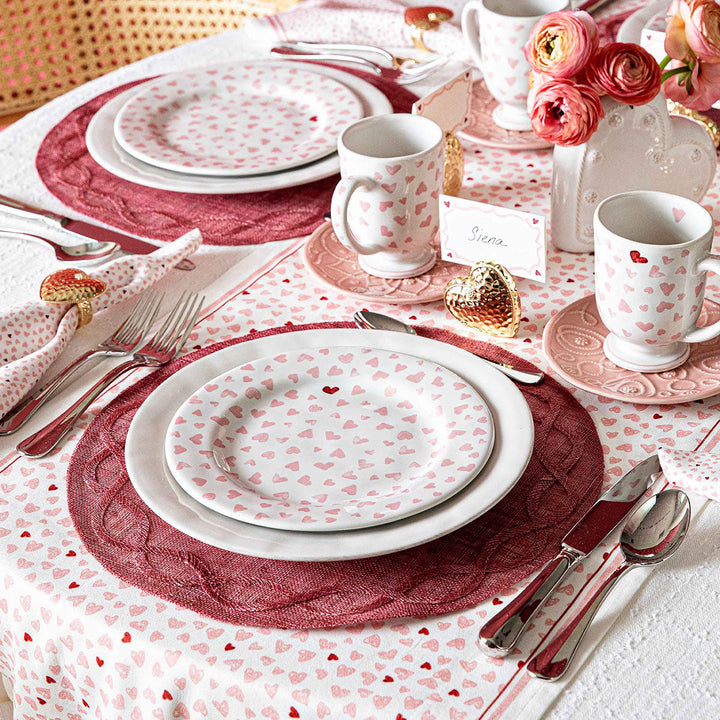 Love You More Dessert/Salad Plate Set/4 - Pink