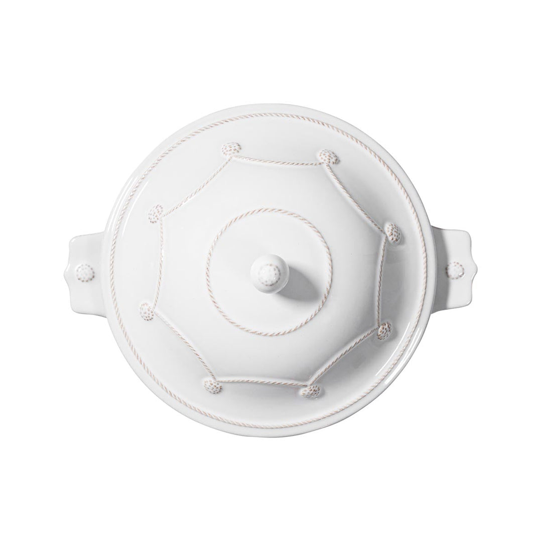 Berry &amp; Thread Casserole with Lid - Whitewash