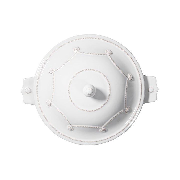 Berry &amp; Thread Casserole with Lid - Whitewash