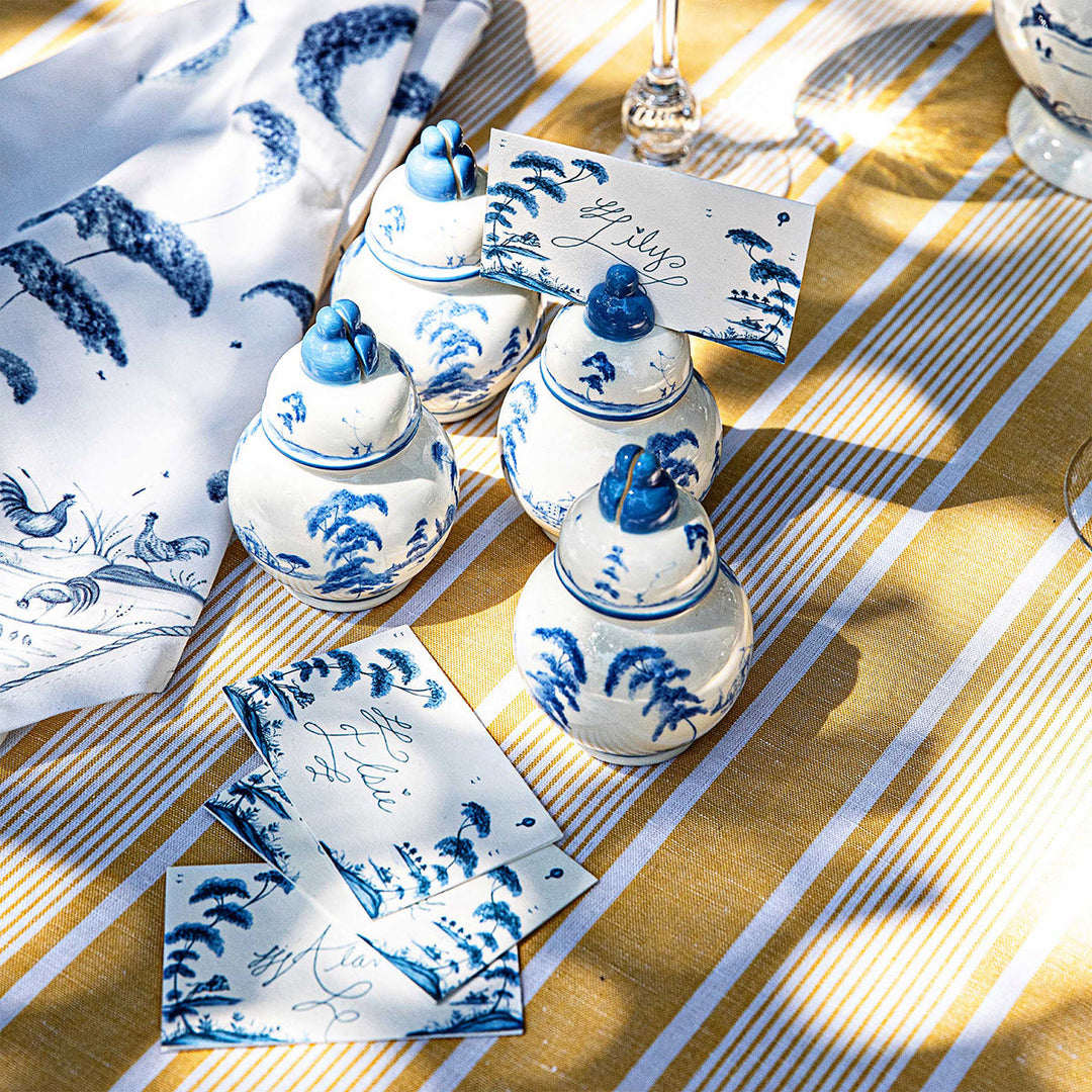 Country Estate Place Card Set/12 - Delft Blue