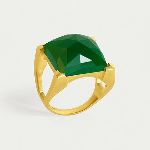 Plaza Ring - Gold / Green Onyx