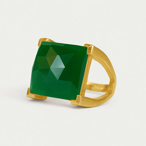 Plaza Ring - Gold / Green Onyx