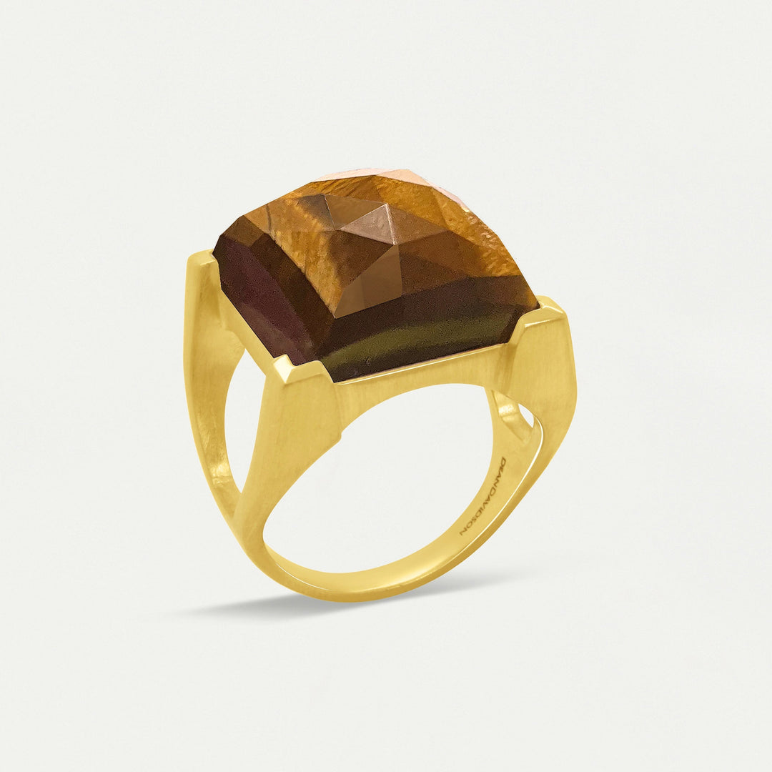 Plaza Ring - Gold / Tiger's Eye