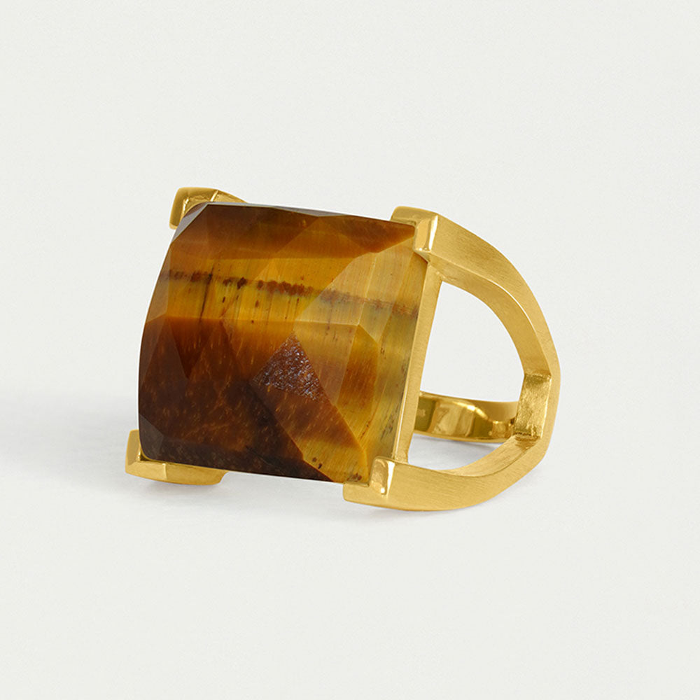 Plaza Ring - Gold / Tiger's Eye