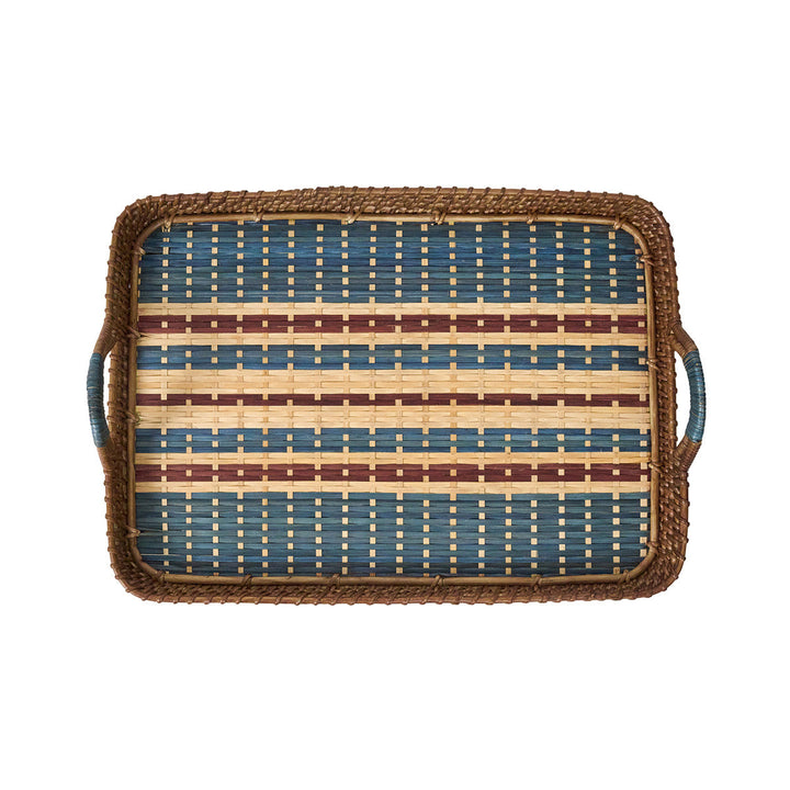 Danish Stripe 18" Tray - Navy