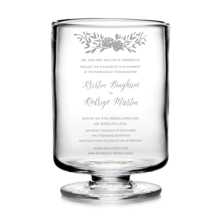 Nantucket Hurricane in Gift Box - L with Engraved Wedding Invitation