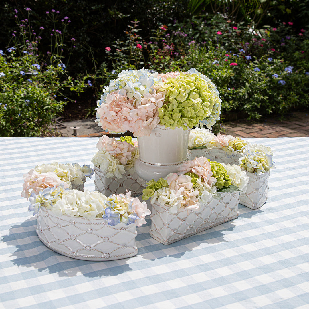 Berry &amp; Thread Petite Parterre Garden 8" Planter Set/2 - Whitewash