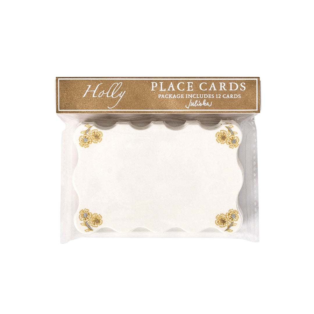Berry &amp; Thread Thistle Place Card Set/12 - Gold/Silver