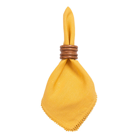 Berry Trim Napkin - Saffron