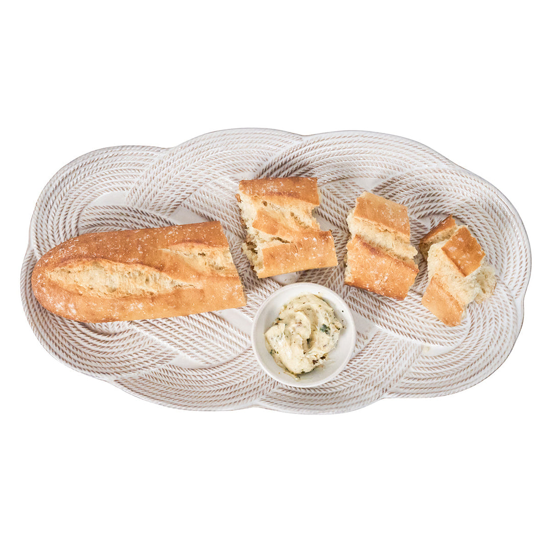 Le Panier Mystic Knot 15" Hostess Tray - Whitewash