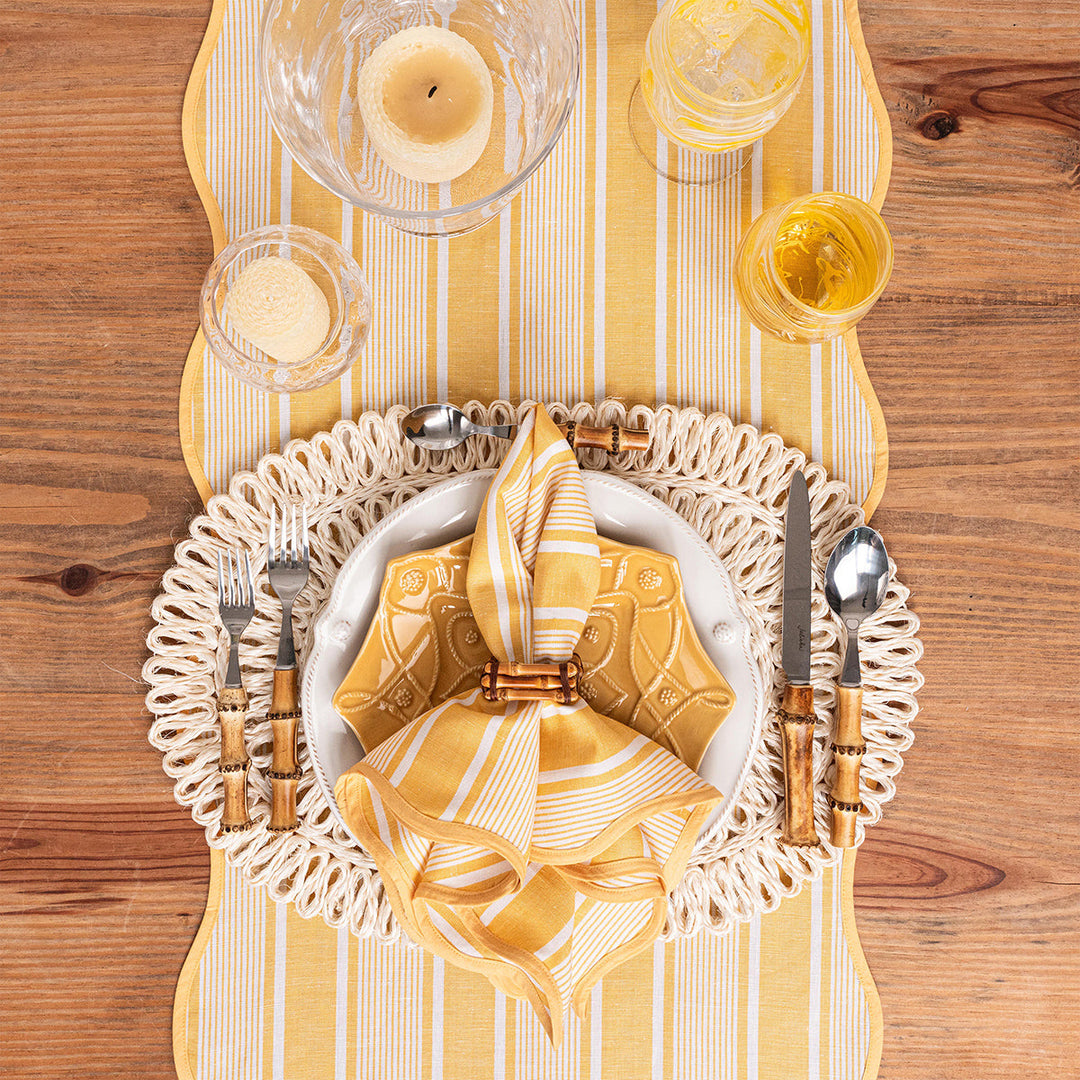 Cabana Stripe 18" x 90" Table Runner - Sunshine