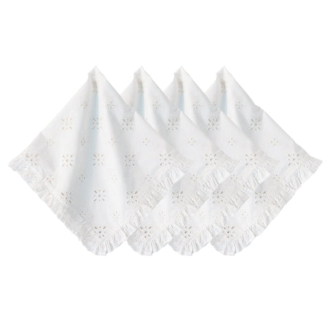 Eyelet Napkin Set/4 - White