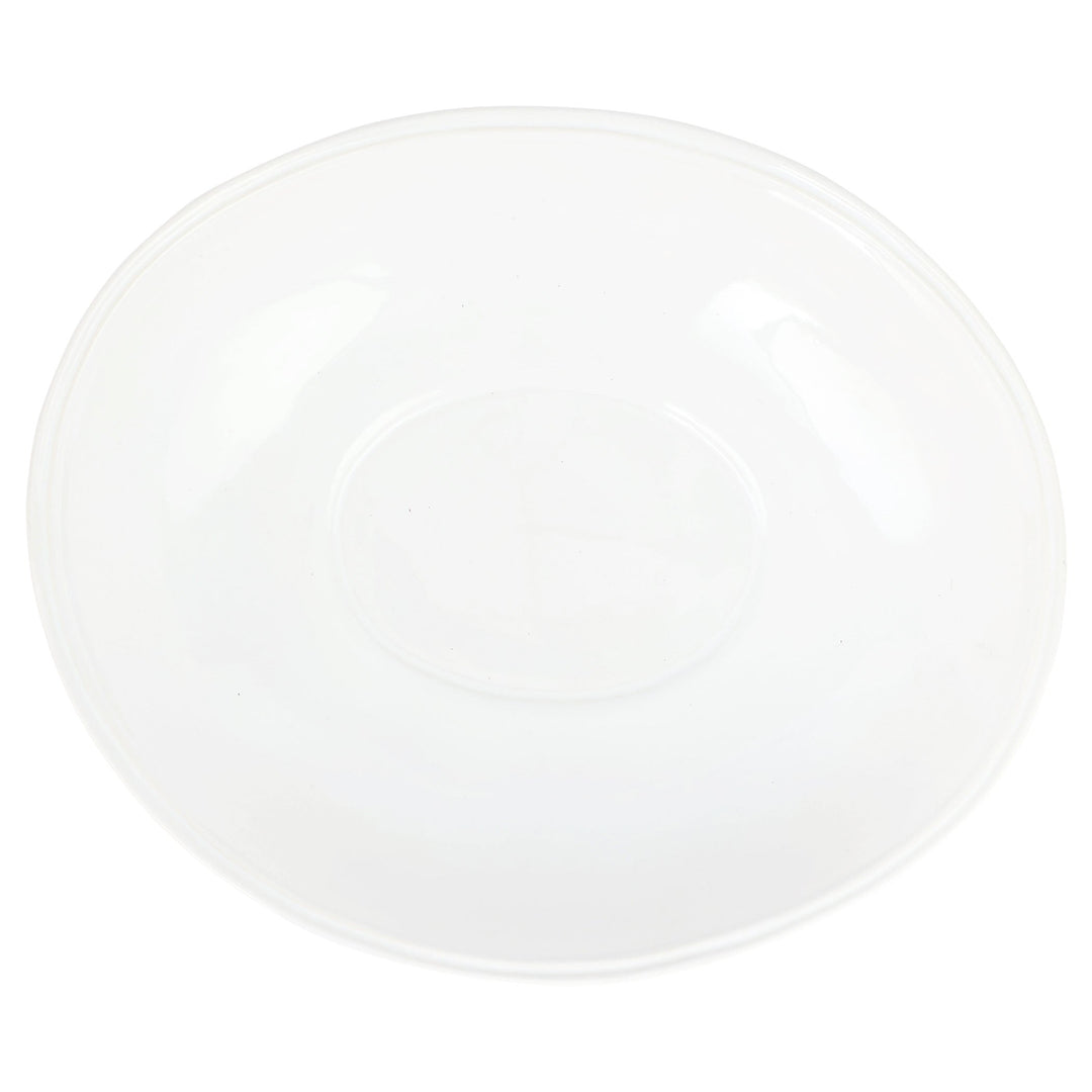 Aria White Oval Shallow Bowl