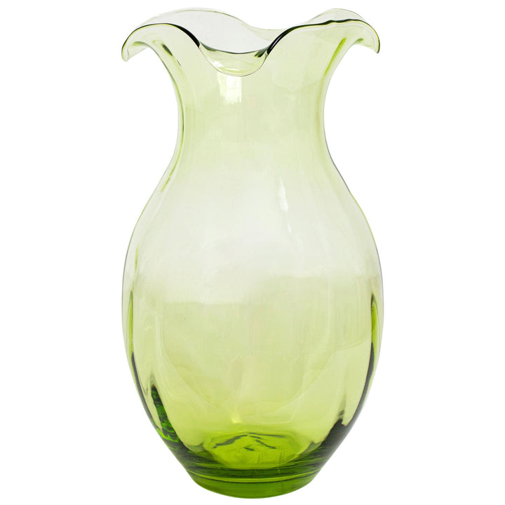 Hibiscus Glass Vertical Fluted Large Vase