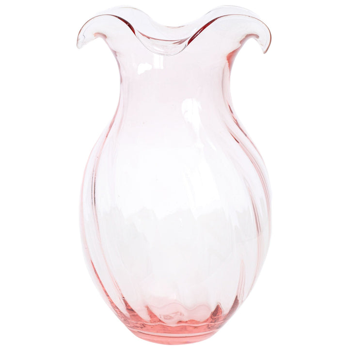 Hibiscus Glass Vertical Fluted Large Vase