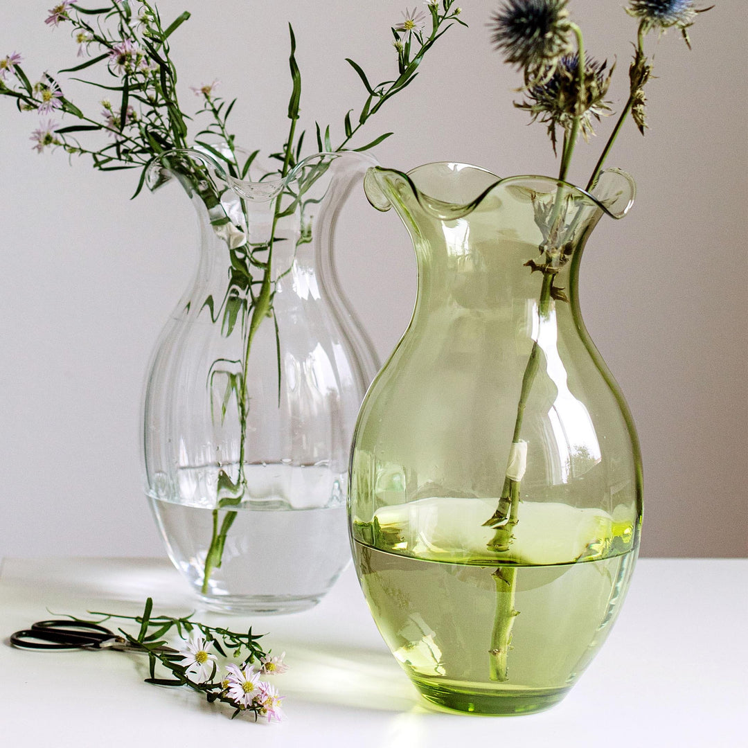 Hibiscus Glass Vertical Fluted Large Vase