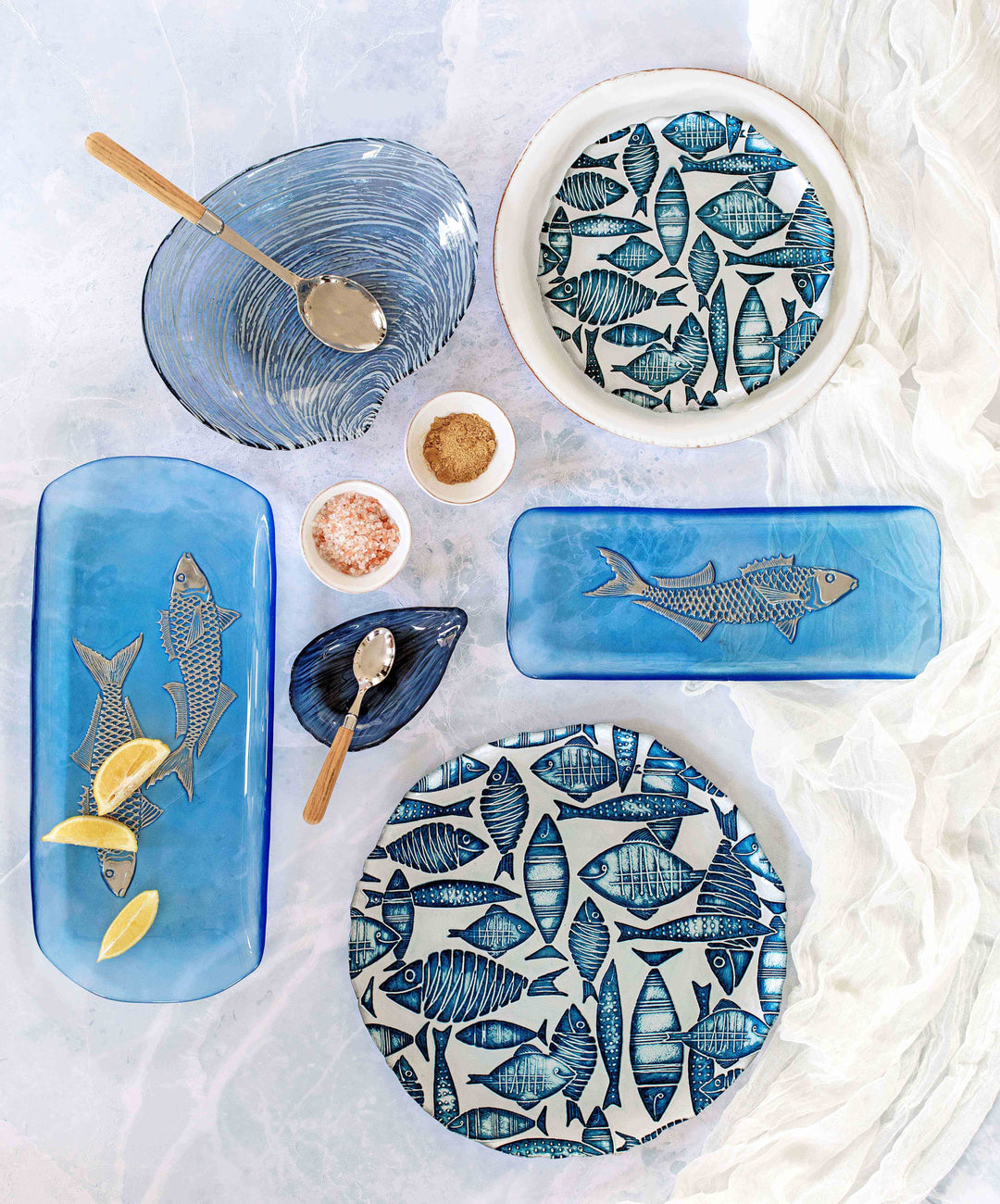 Isola Glass Small Fish Rectangular Tray