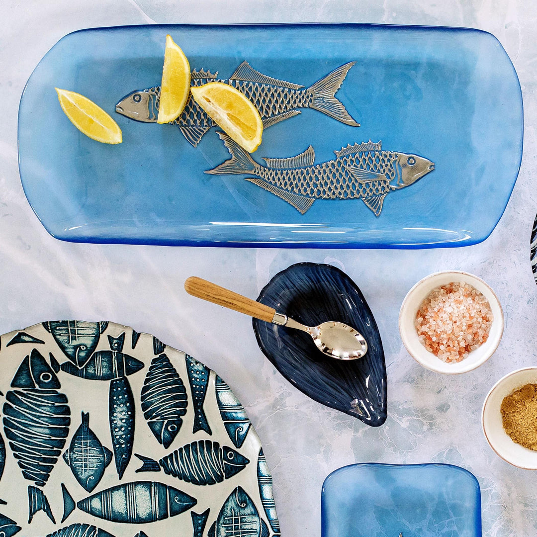Isola Glass Medium Fish Rectangular Tray