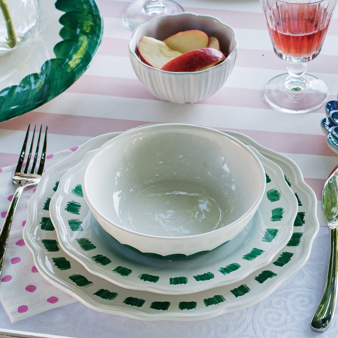 Lisbon Green Stitch Salad Plate