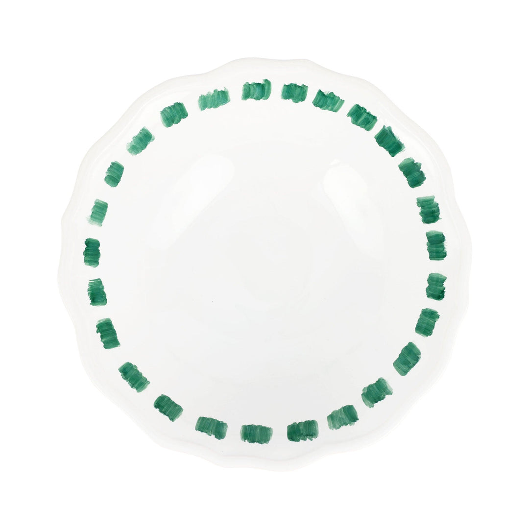 Lisbon Green Stitch Serving Bowl