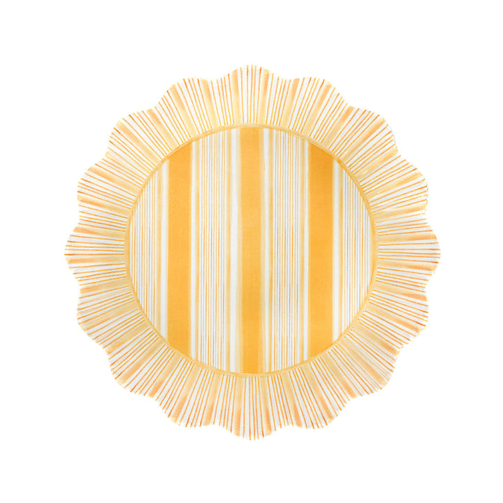 Cabana Stripe Melamine Dessert/Salad Plate Set/4 - Sunshine
