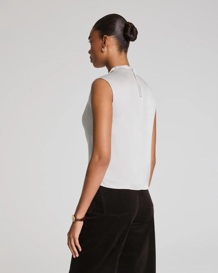 Silky Smooth Cowl Neck Sleeveless Top (Birch)