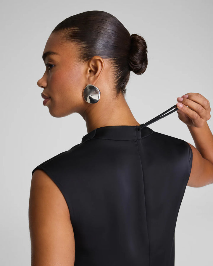 Silky Smooth Cowl Neck Sleeveless Top (Classic Black)