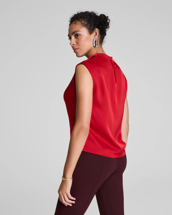 Silky Smooth Cowl Neck Sleeveless Top (Spanx Red)