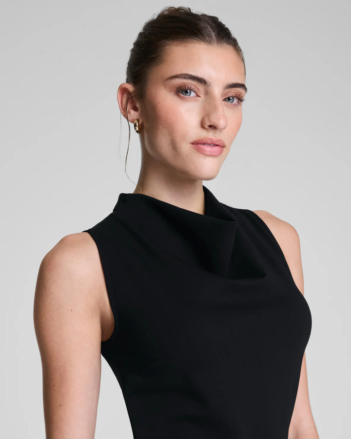 Ponte Sleeveless Midi Dress (classic black)