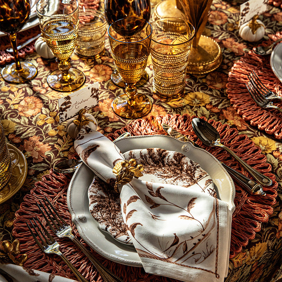 Forest Walk Leaf Napkin Ring Assorted Set/4 - Gold