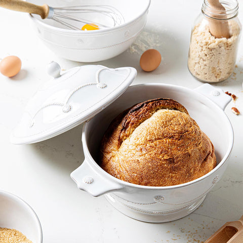 Berry & Thread Casserole with Lid - Whitewash