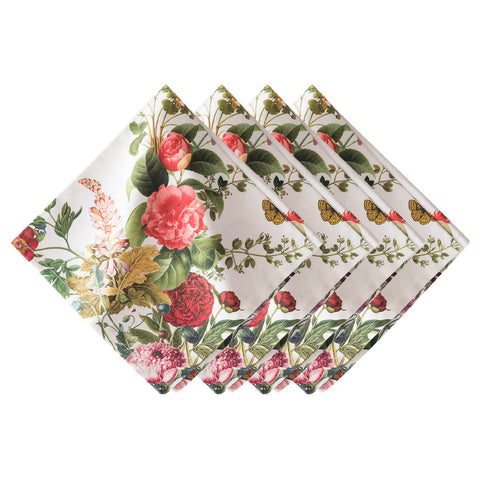 Field of Flowers Napkin Set/4 - White