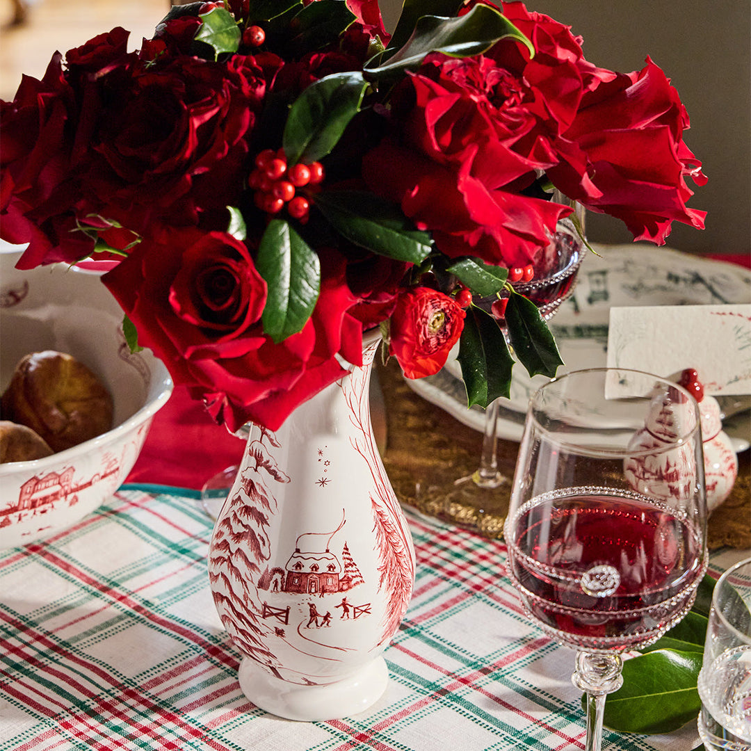 Country Estate Winter Frolic 9" Vase - Ruby