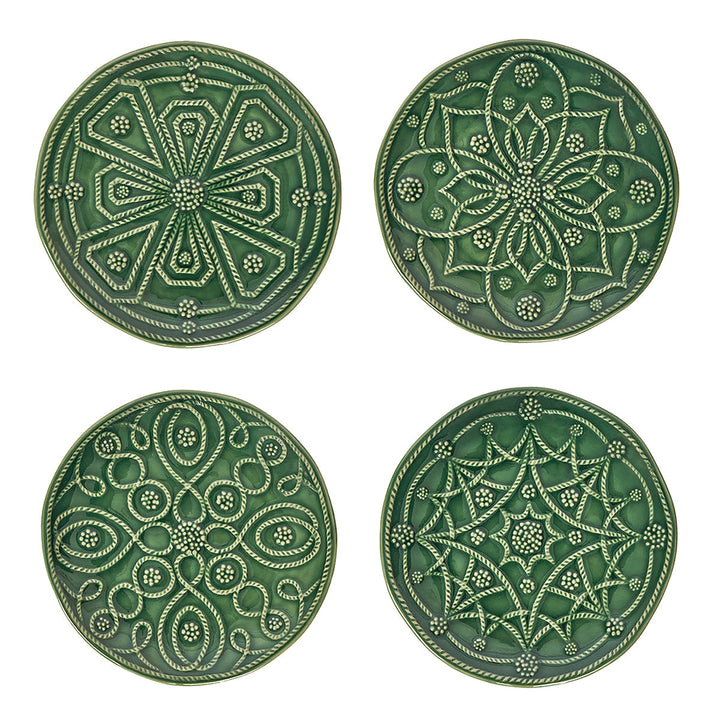 Jardins Du Monde Side/Cocktail Plate Assorted Set/4 - Basil