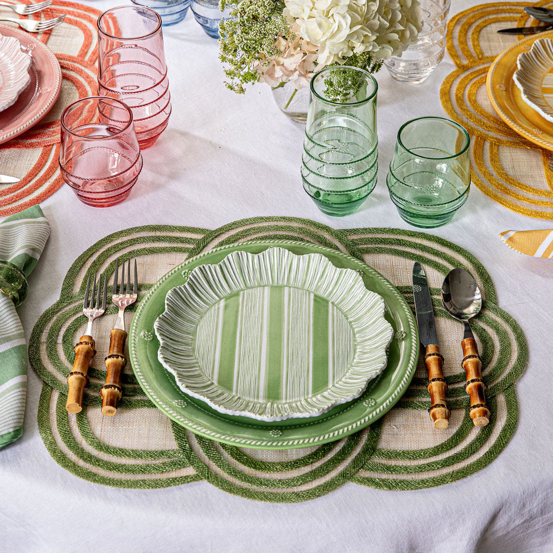 Berry &amp; Thread Melamine Dinner Plate Set/4 - Seagrass