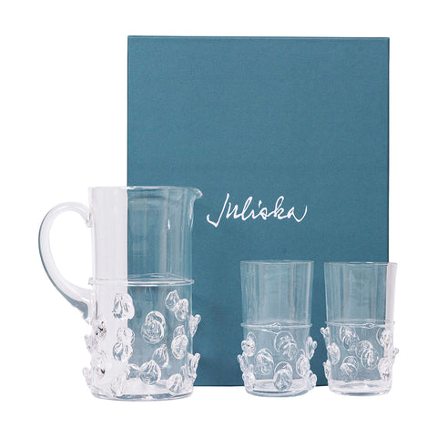 Florence Glass Pitcher and Highball Set/3pc